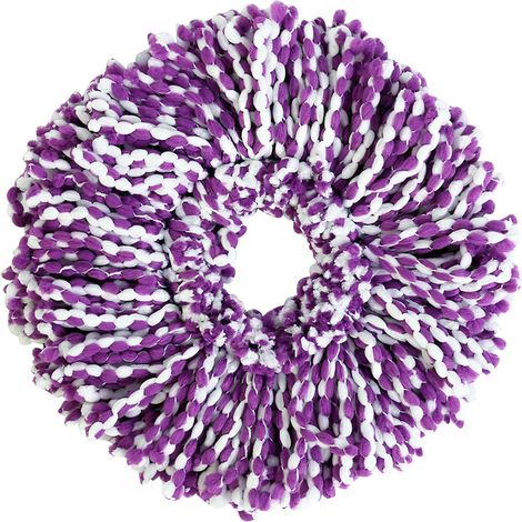 Tête de balai rotative en microfibre, recharge, balai magique rotatif à 360° pour le nettoyage (violet et blanc) (1/5)