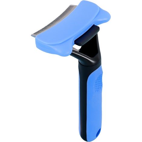 Peigne bleu (M 15,5 x 8,5) pour chien et chat, accessoires de toilettage pour animaux, élimination des poils d'animaux, long
