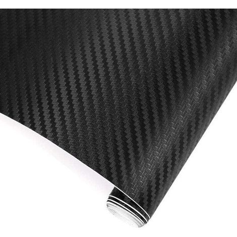 Autoaufkleber in Carbonfaser-Optik, 1520 x 300 mm, selbstklebende Vinylfolie für Autos, Heimwerker und Motorräder, Innen- und Außenbereich, 3D-strukturiert, mattschwarz (1/4)