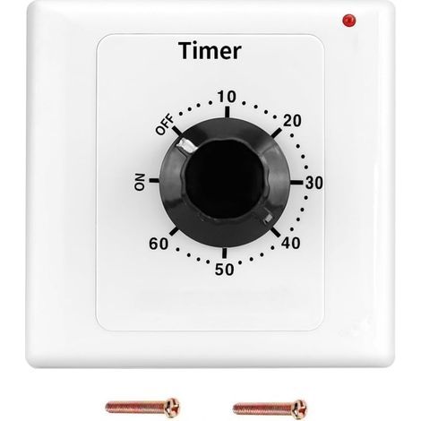 60 Min Interrupteur de Minuterie, AC 220V 15A Compte à Rebours Mécanique Intelligent à Minuterie Socket Time Switch 86 Panneau Timer Bouton de Commande (1/5)