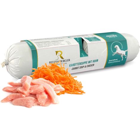 Hähnchen mit Karotten  Doppelbrötchen (2x400g)  Nassfutter für Hunde  bei Durchfall  Ritzenberger Magen-Darm
