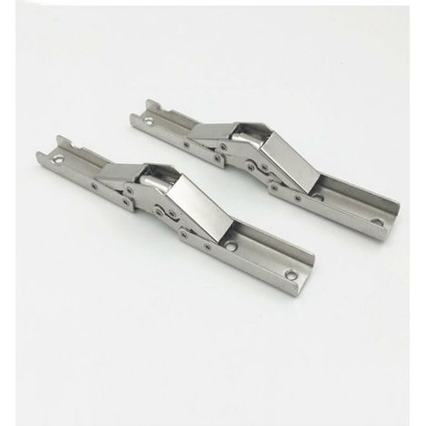 royaluxe- Porte pliante à 90 degrés / charnière d'étagère pièces de meubles de cadre de table à support dissimulé (2 pièces) argent, (1/5)