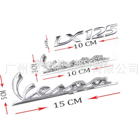 Custom stickers/decals with logo for Piaggio Vespa LX 125ie motorcycles. (1/4)