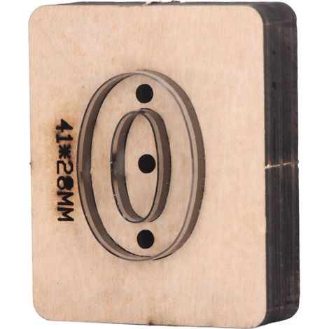 Matrice de découpe chiffre 0, 41x28mm pour cuir, carton et caoutchouc, emporte-pièce professionnel. (1/5)