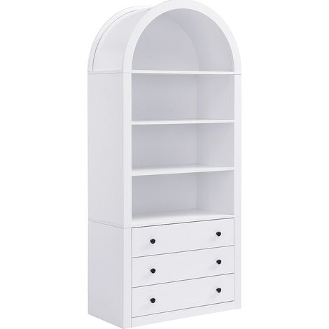 Libreria 3 cassetti e 4 vani in MDF Bianco - MARALYN