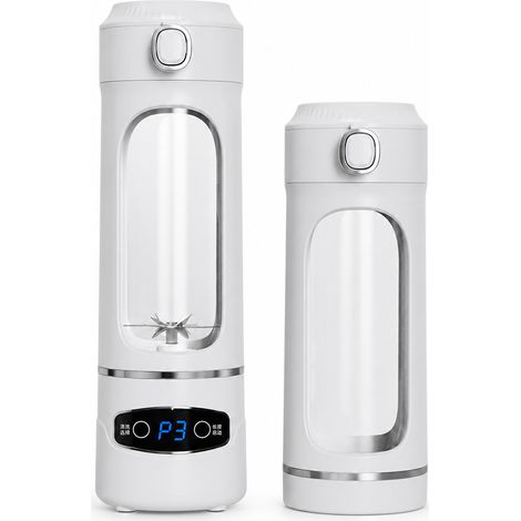 Blender Électrique Portable Rechargeable Blanc pour Jus et Glace Pilée (1/5)