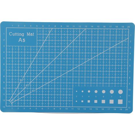 Planche de découpe auto-cicatrisante A5 en PVC pour papier, cuir et tissu avec quadrillage (1/5)