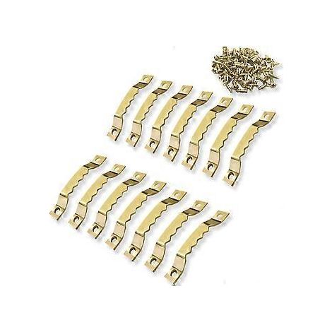 Inklusive Set mit 100+200 Schrauben. Robuster und langlebiger goldener Metall-Fotohaken – Haken für Rahmen/Fotos/Leinwände/Gemälde/Uhren/Diplome.
