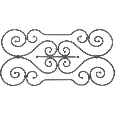 Pannello decorativo - Altezza 440mm larghezza 840mm sezione tonda Ø14mm - Ferro battuto - Saldatura