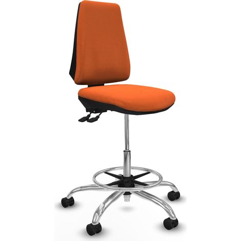 Taburete Elche AS bali naranja base cromada ruedas 65mm nailon