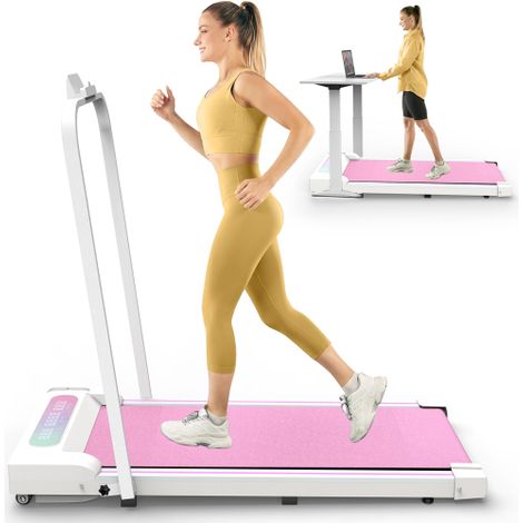 Tapis de course pliable pour maison et bureau, walking pad sous bureau avec moteur 2,5 HP, mini tapis de course jusqu’à 8 km/h (1/5)