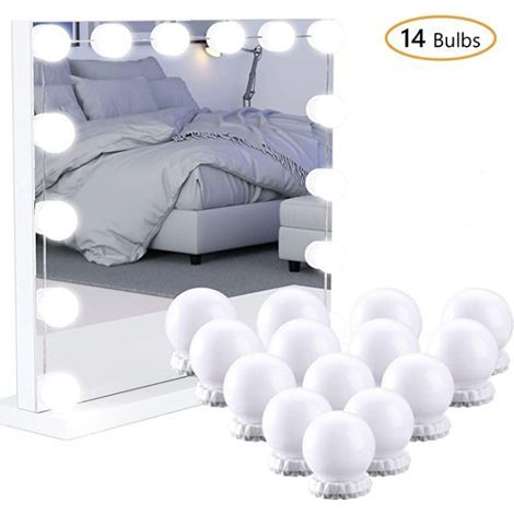 Lumière De Miroir Kit De 14 Ampoules Pour Coiffeuse Maquillage, Miroir Led Hollywood Dimmable, 3 Couleurs Et 10 Luminosité (1/5)