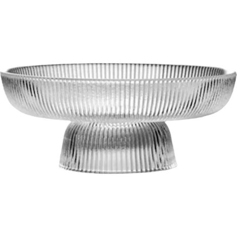 Corbeille Fruit - Grand saladier Verre strié D26cm pour légumes Dessert Objet (1/5)
