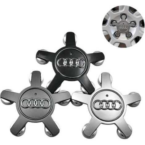 Lot de 4 convient pour les enjoliveurs de roue à cinq griffes Audi A4L//A5/A6L/A7/A8L/Q5/S6/TT/R8, enjoliveurs de roue à cinq griffes noirs 135 mm - noir (4F0601165N)