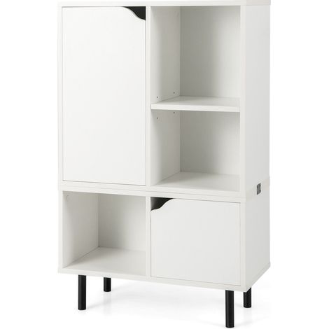 Stackable Bookcase Combination Lattice Cabinet Floor Open Bookshelf (1/5)