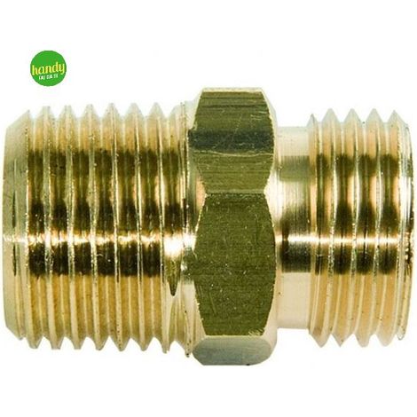 Niples per gas in ottone giallo destro sinistro eurogas maschio maschio 1/2