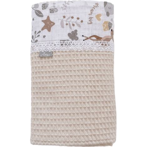 Manta / manta de gofre 75x100 Boho Bosque beige (1/4)