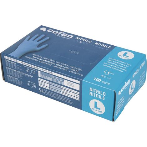 Caja 100 unidades Guantes De Nitrilo T- L (1/4)
