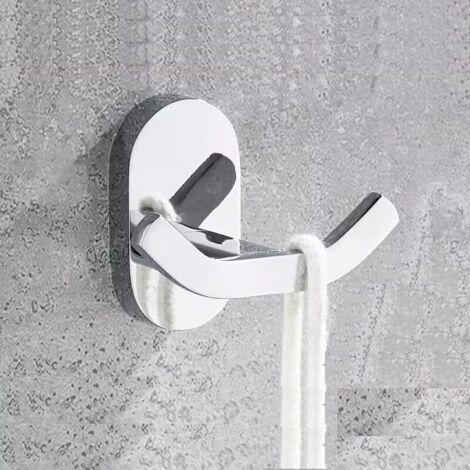 Double Coat Bathroom Wall Hook in Polished Chrome, Ideal for Coats, Bathrobes and Tea Towels (1/4)