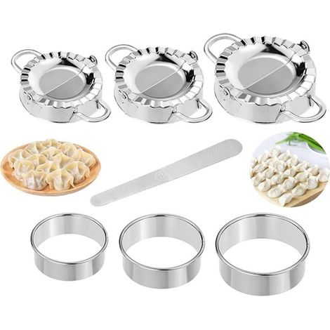 7-teiliges Ravioli-Set aus Edelstahl mit Ravioli-Form, Teigpresse, Knödelform, Backwerkzeug für Kuchen und andere Backwaren, Küchenaccessoire (1/5)