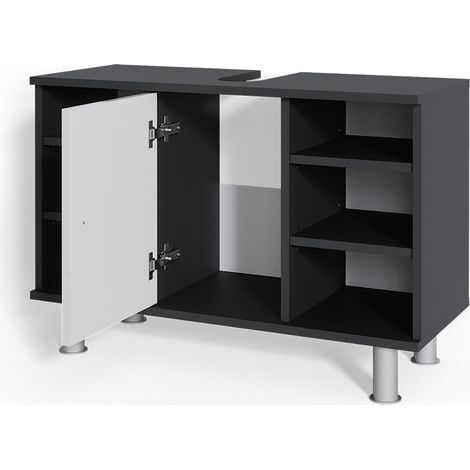 Waschbeckenunterschrank Fynn, Weiß Hochglanz, 80 x 54 cm, Vicco (1/5)