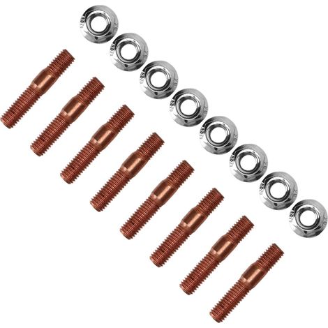 Lot de 8 Boulons de Collecteur D'échappement, Kit de Goujons Turbo Filetés M8 1,25 8 Mm en Alliage Métallique Résistant à la Haute Pression pour Collecteur D'échappement