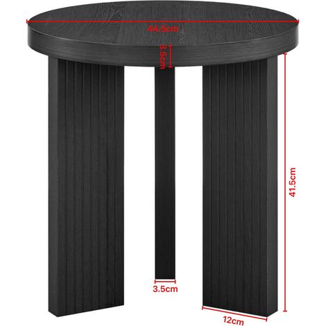 Tavolino da salotto rotondo 44,5 x 44,5 x 41,5 cm in MDF nero HAVRYA (1/3)