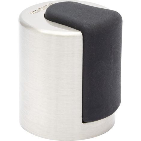 WAGNER Fermaporta AVVITARE - Diametro Ø 25 x 30 mm I Fermaporta a pavimento da avvitare I Fermaporta di design in zinco pressofuso satinato con effetto inox e gomma termoplastica - 15514711 (1/5)