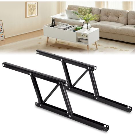 Charnières de Meuble à Ressort, Charnière de Levage de Table de Dessus, Support de Cadre de Bureau Pliable avec Charnières de Montage et Ressort pour Table Basse (1 Paire) (1/5)