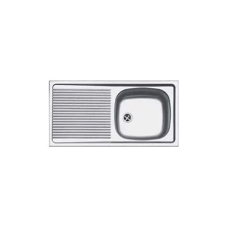 Edelstahl-Einbauspüle 1 Becken 1 Abtropfbecken 860x435mm - ESX611-86 (1/2)