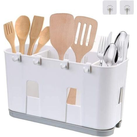 Égouttoir pour ustensiles de cuisine, pour couteau et fourchette, cuillère, panier de séchage pour évier (1/5)