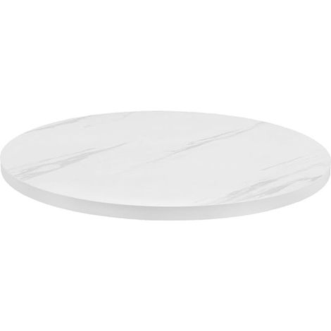Plateau Facile à Transporter de Table Rond Blanc de Remplacement en Panneau Haute Densité et Entretien Rapide, pour Patio et Artisanat (1/5)