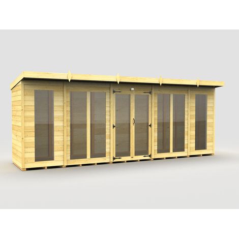 18 x 4 Pent Summer House (Full Height Window)