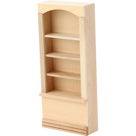 Modèle de bibliothèque en bois pour maison de poupée à l'échelle 1:12 - Accessoire de mobilier à monter soi-même (1/5)