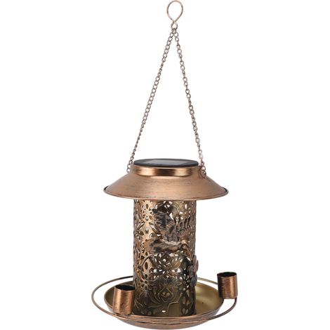 Mangeoire à Oiseaux Solaire Toivize Fer Forgé Décor Jardin Lumineux LED Automatique Extérieur (1/5)