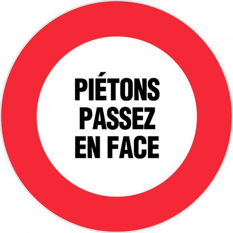 Novap – Panneau de signalisation piétons passer en face – Rigide Ø300mm – Polystyrène choc – Pré-perforations pour installation facile (1/3)