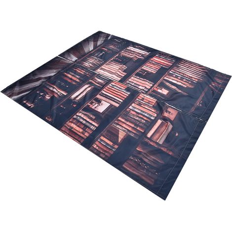 Rideaux salon imprimés bibliothèque 3D occultants chambre (150x166cm) (1/5)