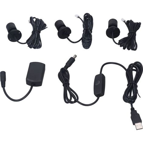 Mini spots LED USB 5V, éclairage de vitrine, intensité réglable de 1 à 3, petite armoire à bijoux, noir naturel. (1/5)