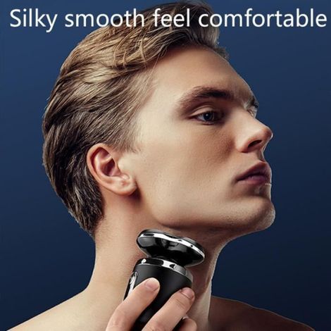 Rasoir Electrique Homme 3 Tête Rotatives 4D Portable Sans fil USB 100% Etanche Tondeuse À Barbe pour Voyage Camping Conduire Cadeaux (1/4)