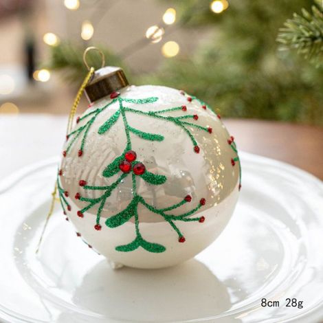 Boule De Noel - Verre - 8 Cm - Decoration Arbre De Noel - Lot De 6 (1/5)