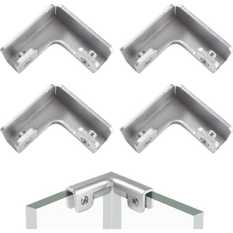 Stück 11,5-mm-Glasklemmen, Glasclips aus Aluminiumlegierung, verstellbare Glasklemmhalterungen, Glasbefestigungsclips, für 8–10 mm dickes Glas, L-förmig (1/5)