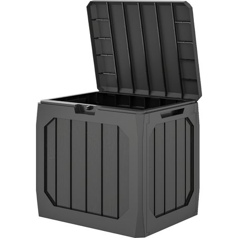 Coffre de jardin en plastique 121 L avec poignées et étanche, 56 x 45 x 53 cm, noir