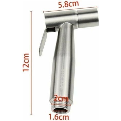 Edelstahl-Bidet-Sprühkopf für Toilette, Windel-Sprühkopf, manueller Bidet-Sprühkopf für die persönliche Hygiene, Dusche, Badezimmer, Toilette – Silber (1/4)
