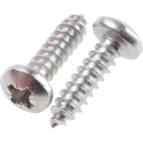 Vis autotaraudeuse RS PRO, N°8 x 16mm, tête Cylindrique, en Acier Inoxydable ( Prix pour Boîte de 100 )