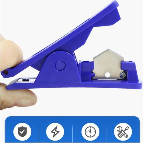 Coupe-tuyaux pneumatique en nylon, PE, PVC, PU, caoutchouc et silicone, type ciseaux, coupe jusqu'à 16 mm (1 pièce).