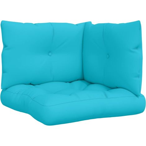 Coussins de palette lot de 3 turquoise tissu Oxford (1/5)