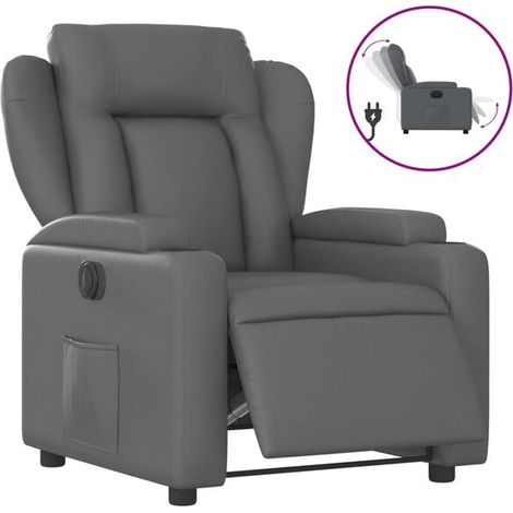 Fauteuil inclinable électrique, similicuir gris (1/5)