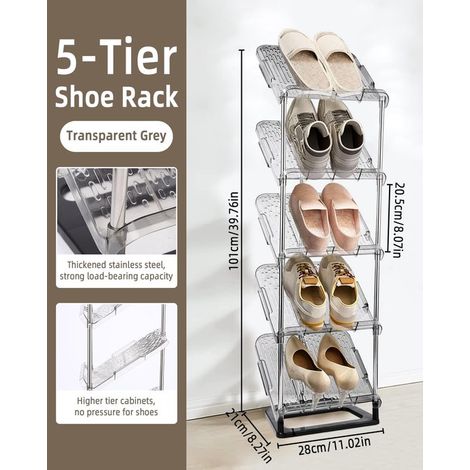 Scarpiera stretta a 5 ripiani,Scarpiera angolata salvaspazio,organizer per scarpe,supporto per scarpe,ufficio (1012721 cm) (1/4)