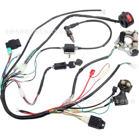 Off-road motorcycle/ATV/beach motorcycle accessories 70/90/110cc complete vehicle wiring harness, starting ignition CDI kit (1/4)