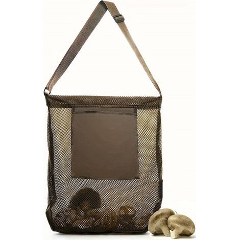 1 Stück große Pilzsammeltasche für den Außenbereich, grün, strapazierfähige Gartentasche für Obst und Gemüse, 25,4 cm (1/5)